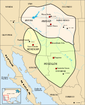 Map portraying ancestral Hohokam lands circa 1350