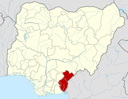 Location of Cross River State in Nigeria