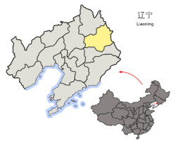 Location of Fushun in Liaoning