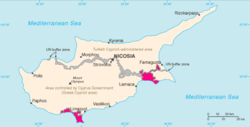 Location of Akrotiri and Dhekelia (pink)