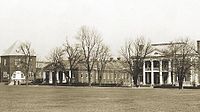 The main buildings behind the parade ground of Fort Slocum, taken around 1930