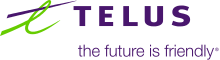 The Telus logo and company slogan.