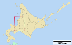 Location of Ishikari Subprefecture in Hokkaido