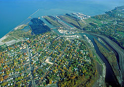 Aerial view of the port at Ashtabula