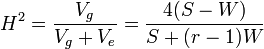 H^2 = \frac{V_g}{V_g+V_e} = \frac{4(S-W)}{S+(r-1)W}