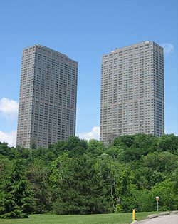 Leaside Towers, the tallest buildings in Thorncliffe Park and East York