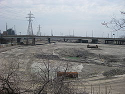 The vacant West Don Lands in 2009