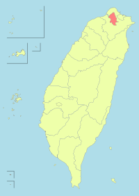 Taipei's location within the Taiwan islands