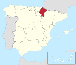 Location of Navarre within Spain