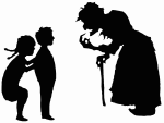 Hansel and Gretel and witch silhouettes.svg