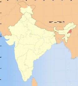 Location of Nagaland (marked in red) in India