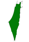 Historical region of Palestine (as defined by Palestinian Nationalism) showing Israel's 1948 and 1967 borders