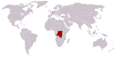 Map of the Belgian colonial empire at its maximum extent.