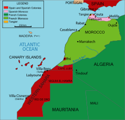 Location of Spanish West Africa
