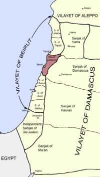 Location of Mount Lebanon