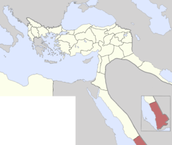 Location of Yemen Vilayet
