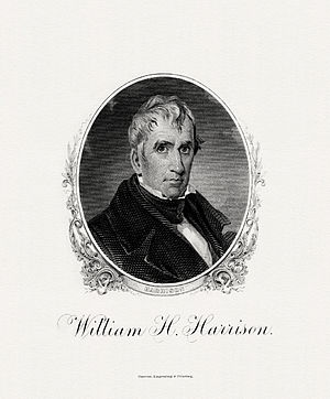 BEP engraved portrait of Harrison as President.