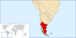 Location of the Kingdom of Araucanía and Patagonia, in Chile and Argentina