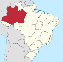 Location of State of Amazonas in Brazil