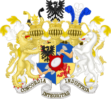 Great coat of arms granted in Austria to the Rothschild family