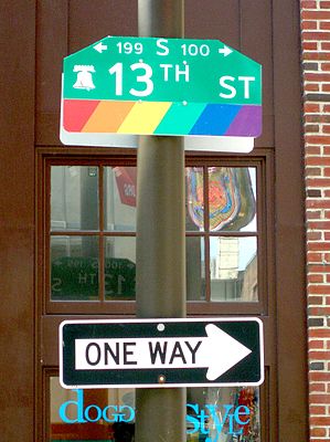 Street sign in Philadelphia's Gayborhood
