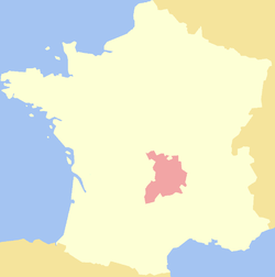 Map showing the Duchy of Auvergne.