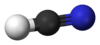 Ball and stick model of hydrogen cyanide