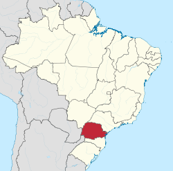 Location of State of Paraná in Brazil