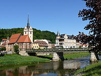 Gera: Untermhaus district, St. Mary's Church and Weiße Elster river