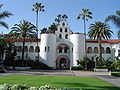 Hepner Hall, an icon for the university, completed in 1931 and later adopted as the university's logo.