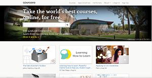Coursera's homepage in August 2014