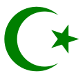 Islamic crescent and star