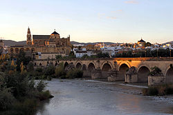 View of the Roman bridge and the city of Córdoba
