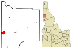 Location in Latah County and the state of Idaho