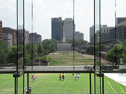 Independence Mall in 2012, looking south from the National Constitution Center.
