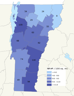 NRHP Vermont Map.svg