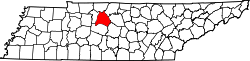 Location of the consolidated city-county in the state of Tennessee.