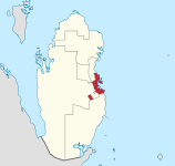 Location of the municipality of Doha within Qatar.