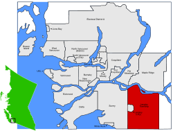 Location of Langley Township in Metro Vancouver