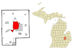 Location of Flint within Genesee County, Michigan