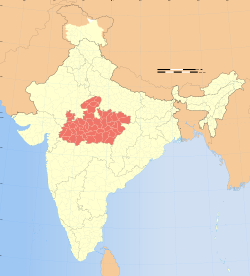 Location of Madhya Pradesh (marked in red) in India