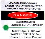 US laser warning label