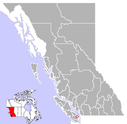 Location of Chemainus in British Columbia