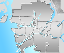 Location of Kitsilano in Metro Vancouver