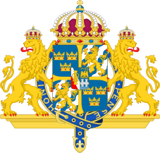 Coat of arms of Swedish Monarch (Member of the Garter variant).svg