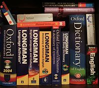 English-English dictionaries and thesaurus books.JPG