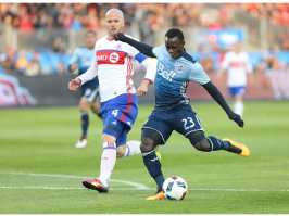 Vancouver Whitecaps forward Kekuta Manneh, who scored twice and added an assist in the Caps’ 4-3 win over Toronto FC on the weekend, was named Major League Soccer’s player of the week on Tuesday.