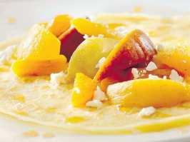 Pannekoek with summer fruit and goat cheese a colourful take on crepes