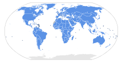 Map showing the member states of the United Nations[a]