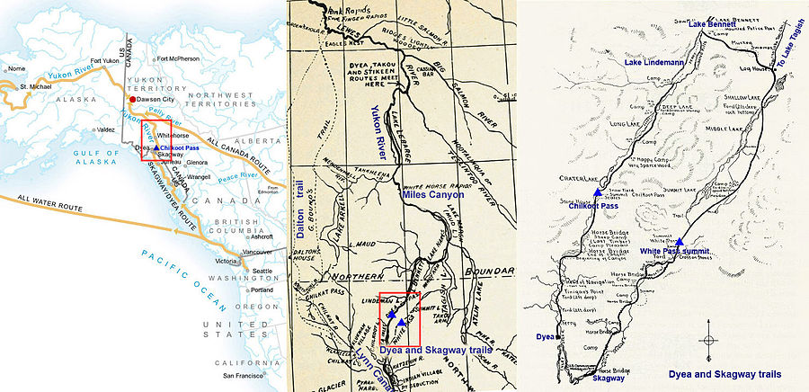 Map of Dyea/Skagway routes